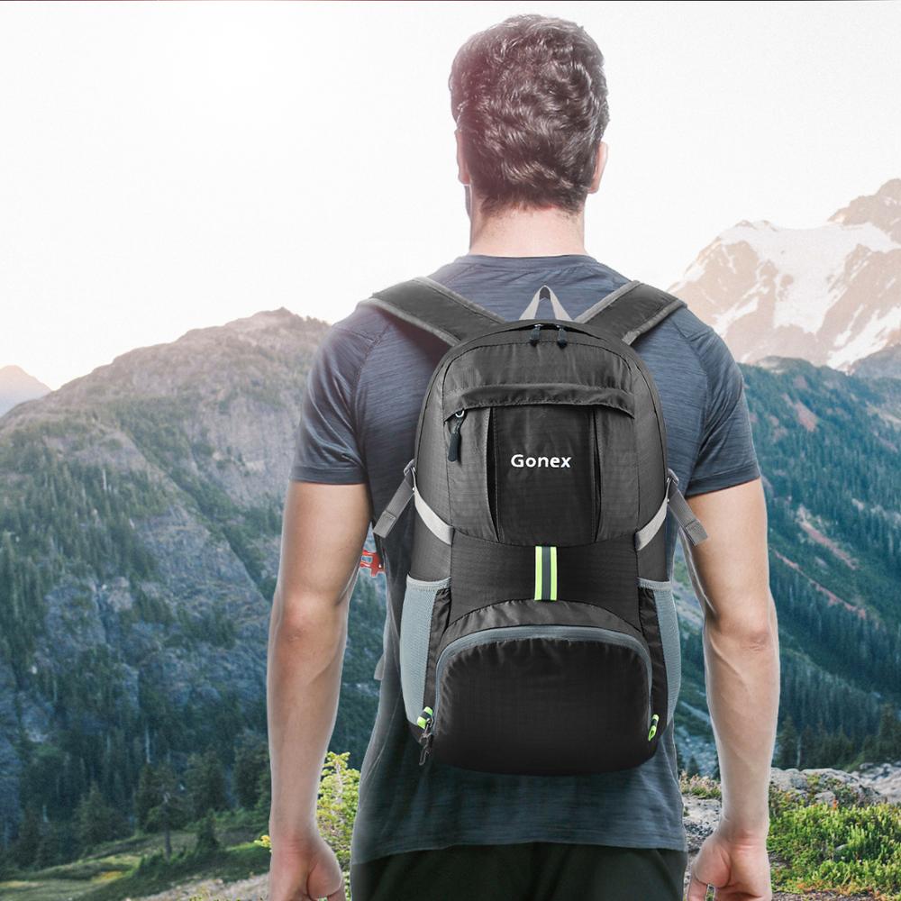 Gonex 35L Reisen Rucksack draussen Gepäck Tasche Faltbare Camping lässig Rucksäcke Daypack Für Schule Reise Wandern Ich bin Freien