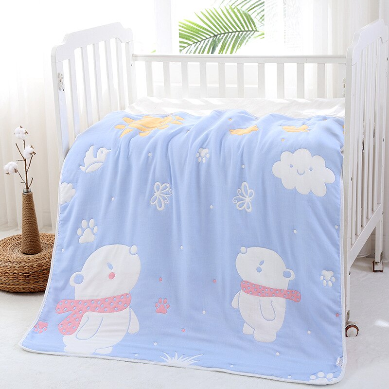 Edredón de invierno para bebé, manta gruesa para bebé, edredón de algodón de 10 capas de 110x110cm, juegos de ropa para niños, artículos para recién nacidos: 07-110x110cm