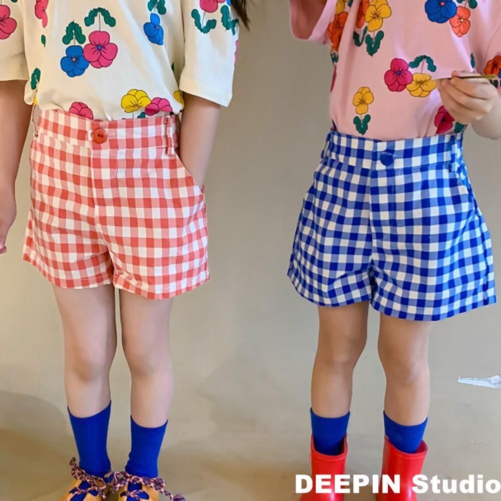 Pantalones cortos informales a cuadros para niños y niñas, ropa de algodón, holgados y finos que combinan con todo, novedad de verano 2022