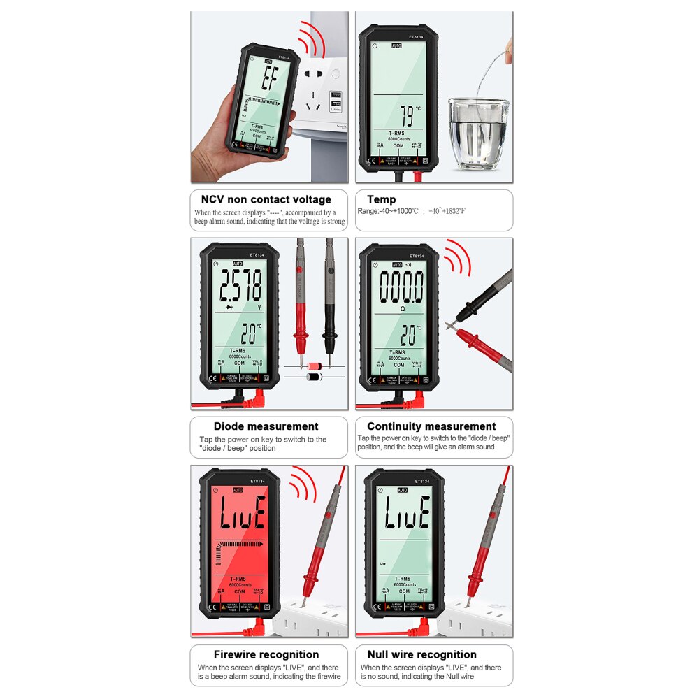 Voltmeter Multimeter Measuring Instrument Analytical Instruments Ohmmeter ABS Multifunction Measurement Direct Current Voltage