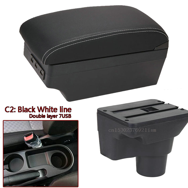 per Kia Rio 4 bracciolo per Kia Rio 4 x-linea scatola bracciolo auto Russi 2017 2018 2019 2020 2021 accessori auto interni facile da installare: C bianca linea 7USB