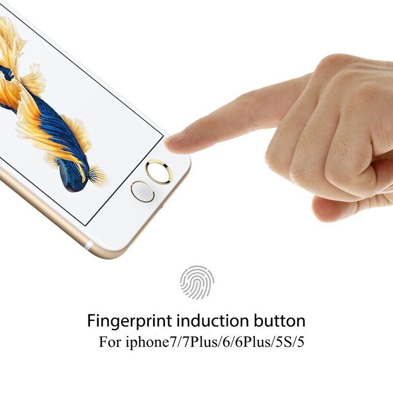 2 pièces Ultra mince Support d'empreintes digitales tactile ID bouton accueil autocollant pour iPhone 7 7plus 6 6S 6plus 5 5S 5C SE autocollants sur le téléphone