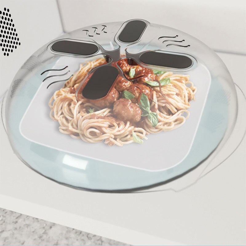 Microwave Plate Cover with Magnetic Hover Function Microwave Cover for Food Magnetic Microwave Splatter Guard Lid 11.5 Inches
