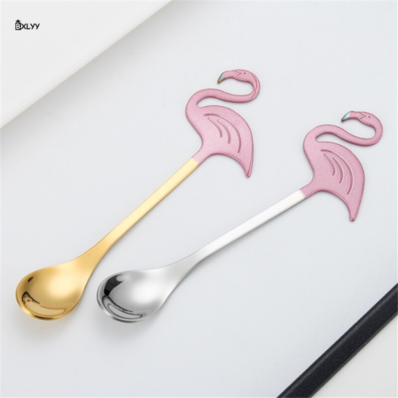 Aço inoxidável mexendo colher de café flamingo sobremesa colher acessórios cozinha utensílios de mesa ferramentas bolo colher de café para kitchen.7