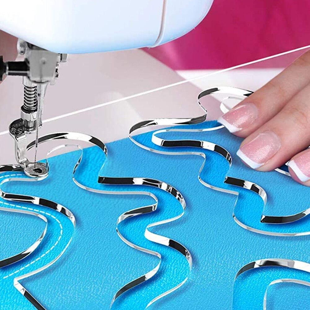 Quilting linjal mall prov set quiltmallar meander quiltmallar quilt stenciler för hushålls symaskin