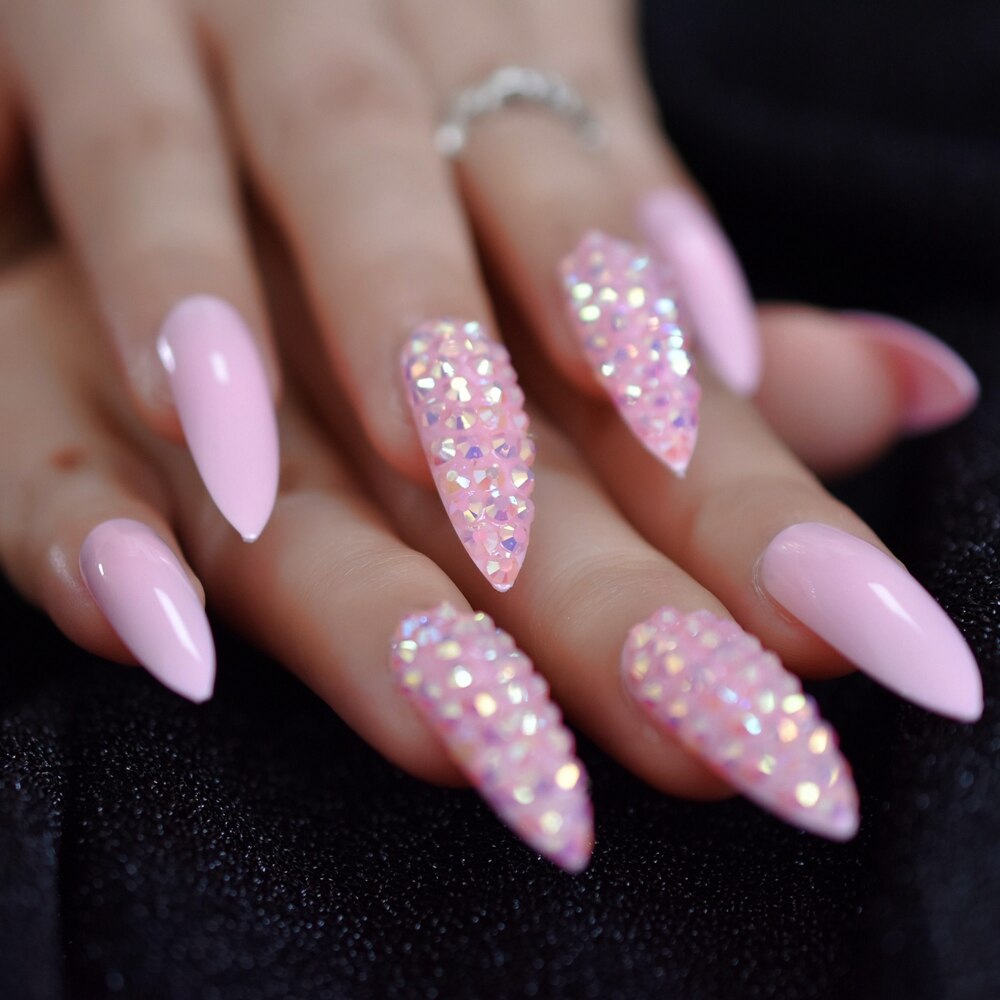 Bady, gelée rose AB, faux ongles Extra longs, pression personnalisée, Kit de pointes de styliste pour Nail Art