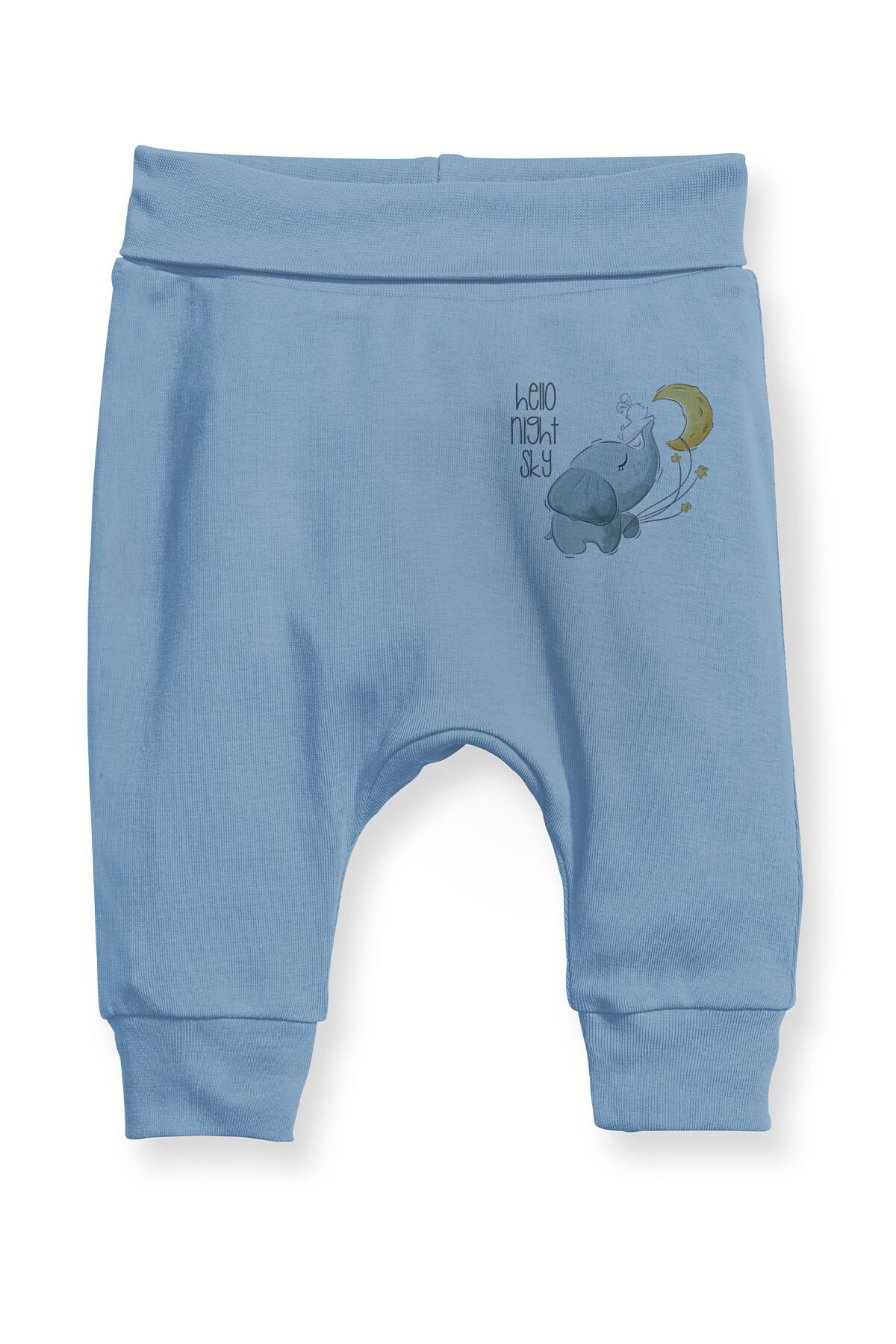 Angemiel Baby Aya Verlängerung Elefanten und Kaninchen Baby Junge Pluderhosen Pantalon Blau