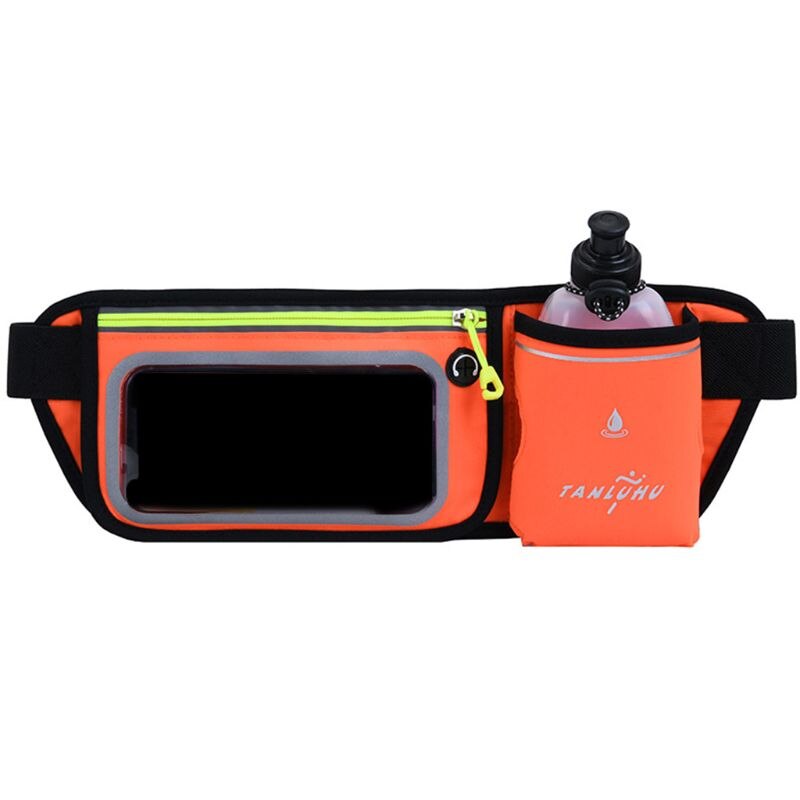 Sport Tasche Gürtel Taille Pack Touchscreen Beutel Wasser Flasche Halfter Lauf Tasche LX9F: Orange