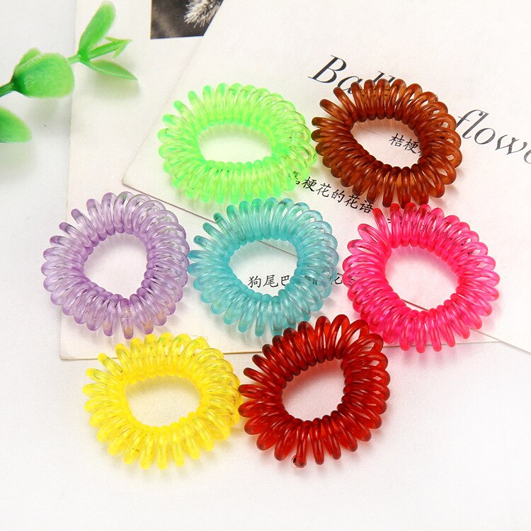 10 Stks/partij Goedkope Telefoonlijn Gum Zwarte Elastische Haarband Voor Meisje Touw Sieraden Accessoires Springs Hair Scrunchy: rainbow-2.5cm-10pcs