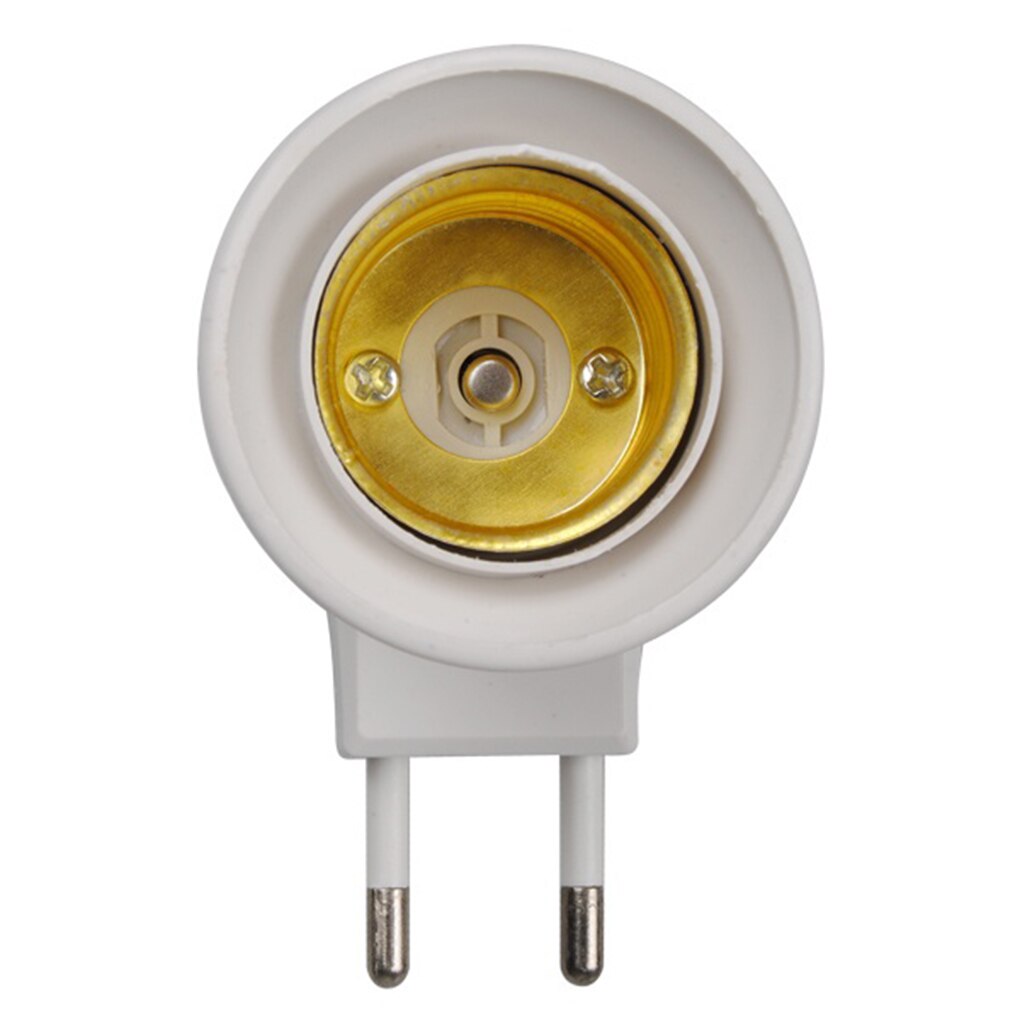 1PC Practical White E27 LED Light Socket To EU Plug Holder Adapter Converter ON/OFF For Bulb Lamp