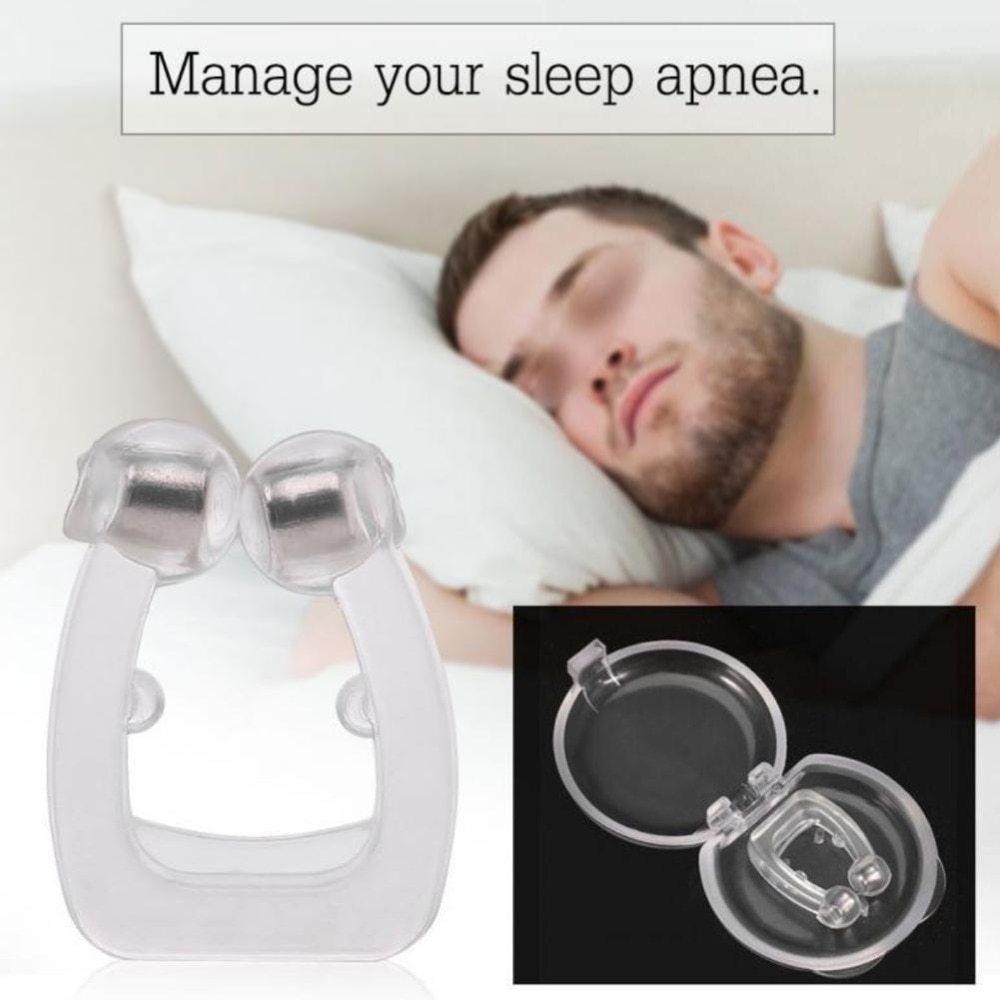 Silikone magnetisk anti snorken næse åndedræt snore stop antisnorken enhed til søvnapnø beskyttelse nat enhed med etui