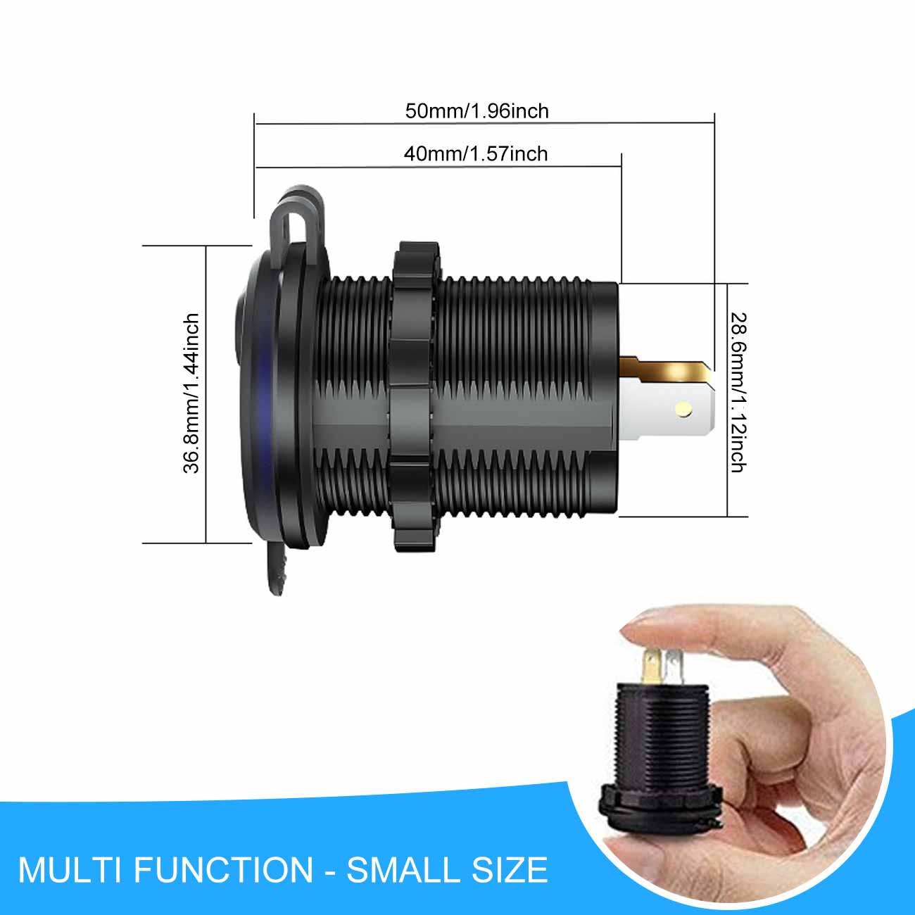Dual USB Quick Charge Socket With Touch Switch LED Voltmeter Display Splitter Cigarette Lighter 12V-24V QC3.0 Power Adapter