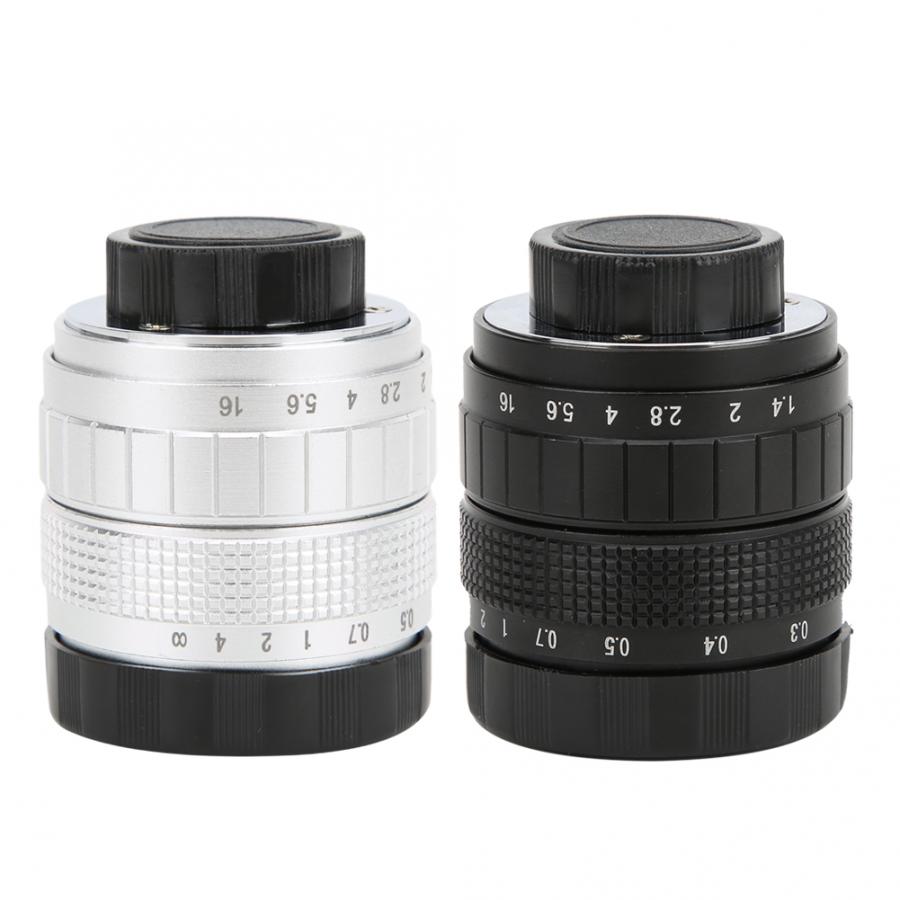 Obiettivo con attacco C F1.4 da 50mm utilizzato con anello adattatore per fotocamera Mirrorless Canon