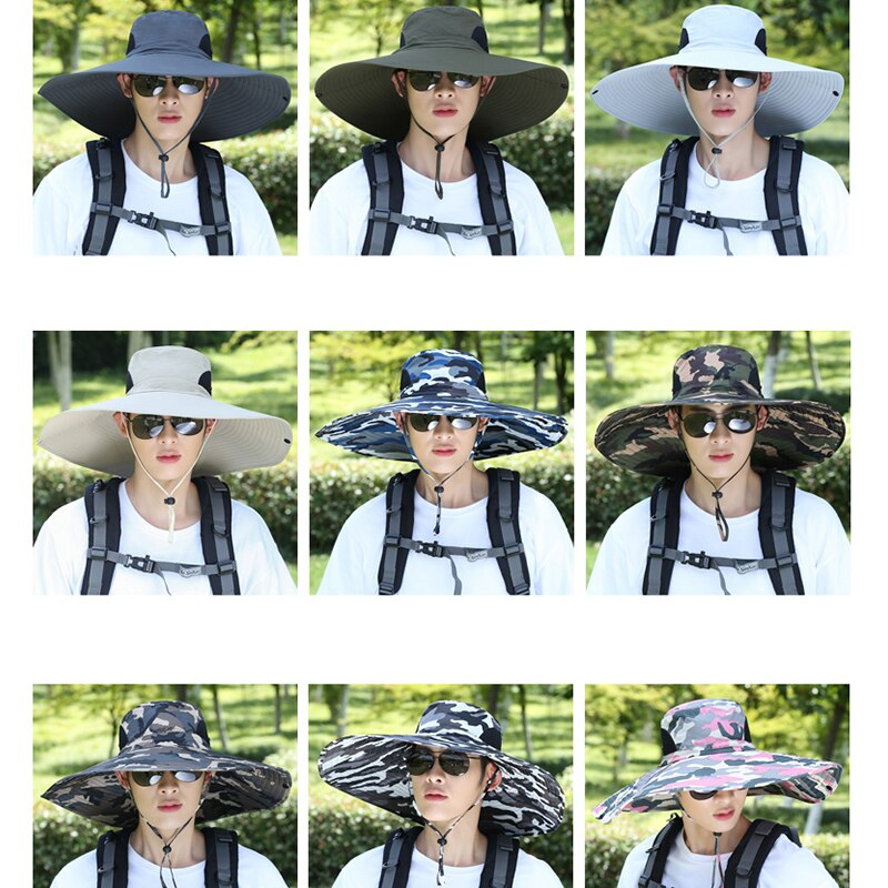 Fishing Hat Man Spring Summer Sun Protection UV Protection Breathable Wide Brim Hat For Fishing And Recreation Sun Cap