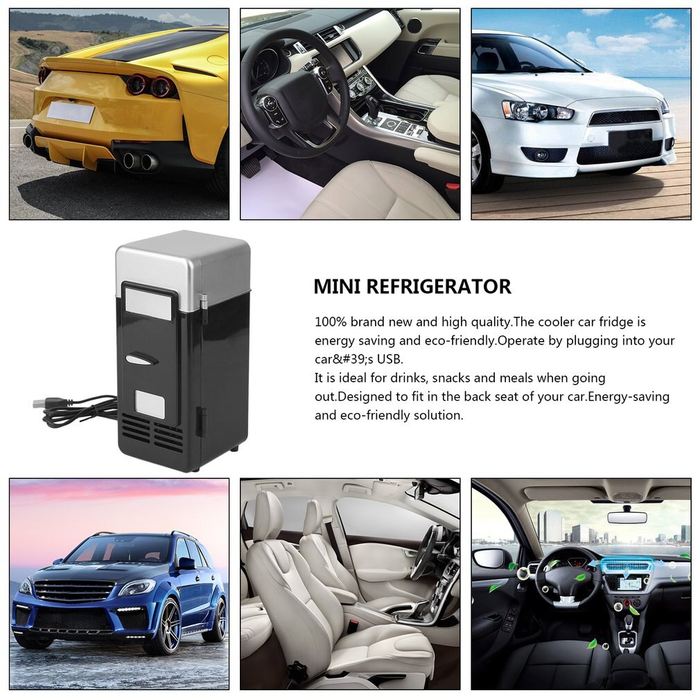 Energisnål och miljövänlig minikylskåp 5v 10w usb bil portabel mini dryck kylare bil båt resa kosmetik kyl