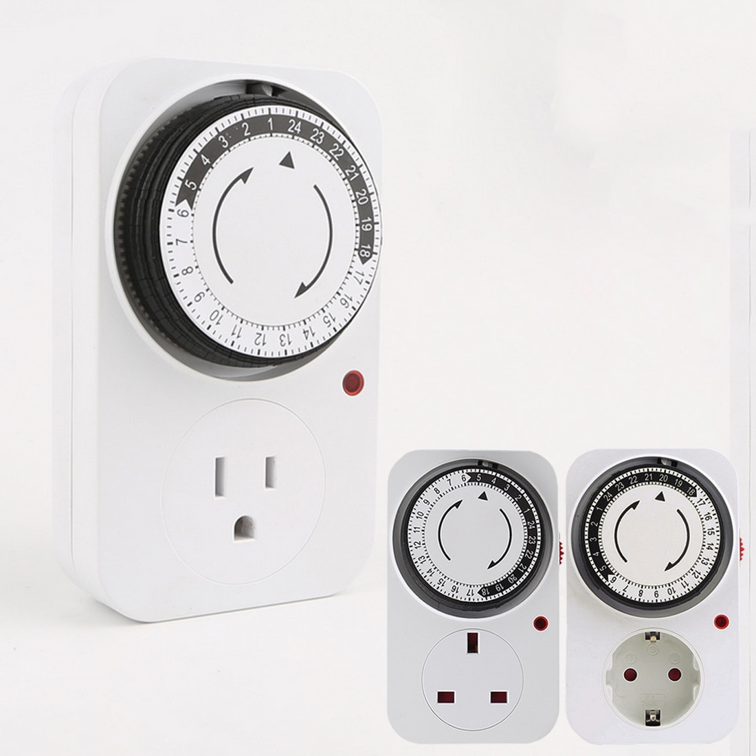 1pcs EU/US/UK Plug Energy-saving Socket Mechanical Timer Automatic Power Off Home Smart Countdown Switch Socket 125V 15A