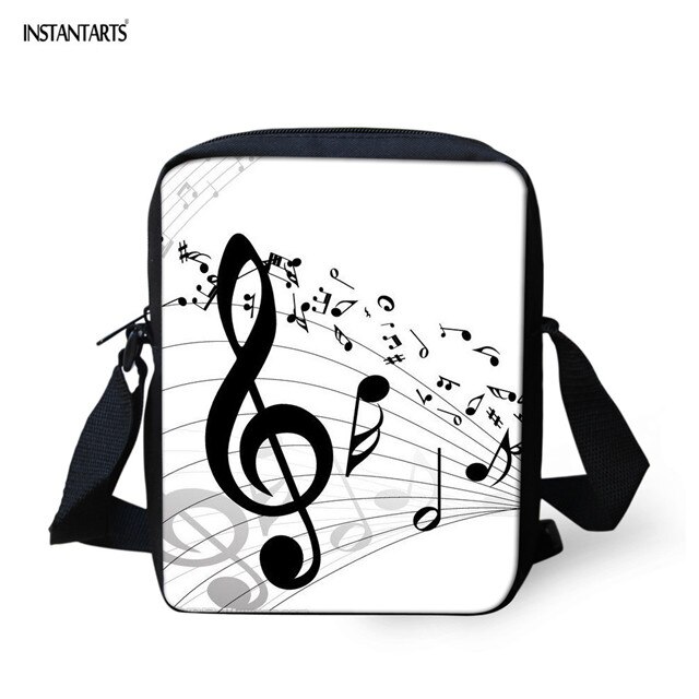 INSTANTARTS Music Note Piano Crossbody Bag Brand School Student Bookbag Mini Messenger Bag Flap Handbag Schoolbag: R1175E