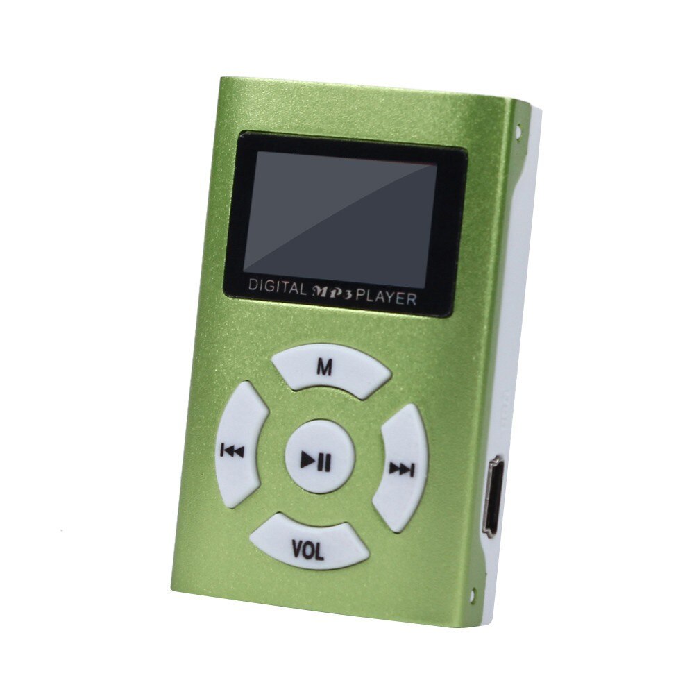 Carprie Usb Mini MP3 Speler Lcd-scherm Ondersteuning 32Gb Micro Sd Tf Card Green Walkman Eenvoudige Con pantalla: Default Title