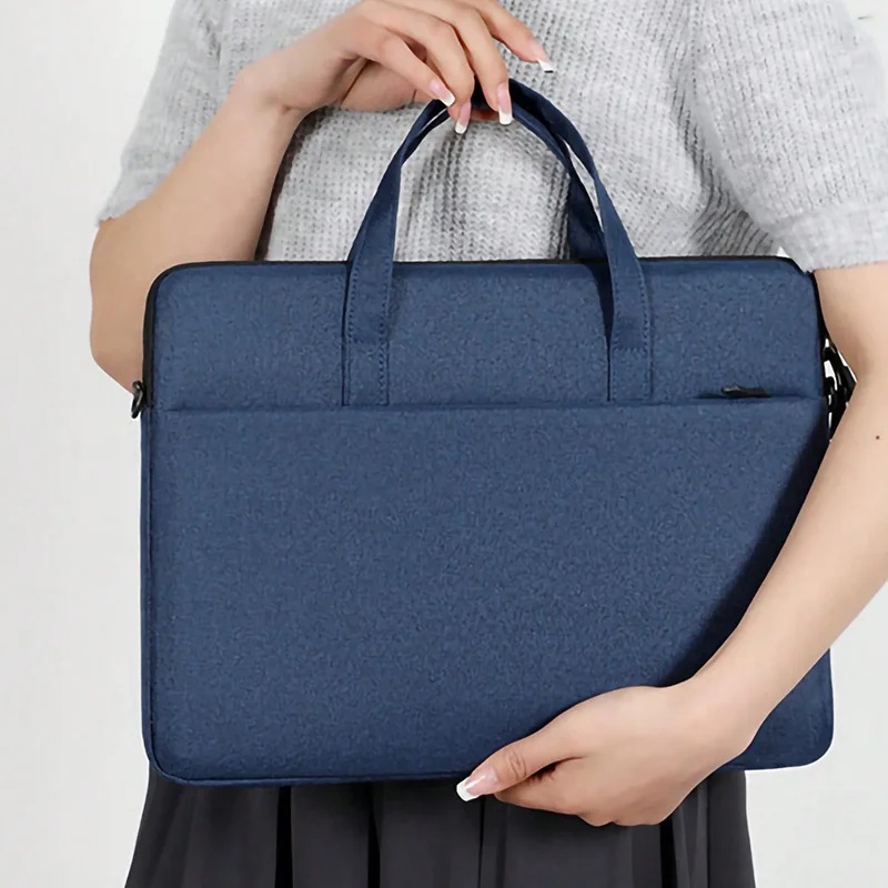Lightweight Handheld Laptop Bag 14 Inch Single Shoulder Notebook Computer Bag Bag Stylish Interior Case: Blue