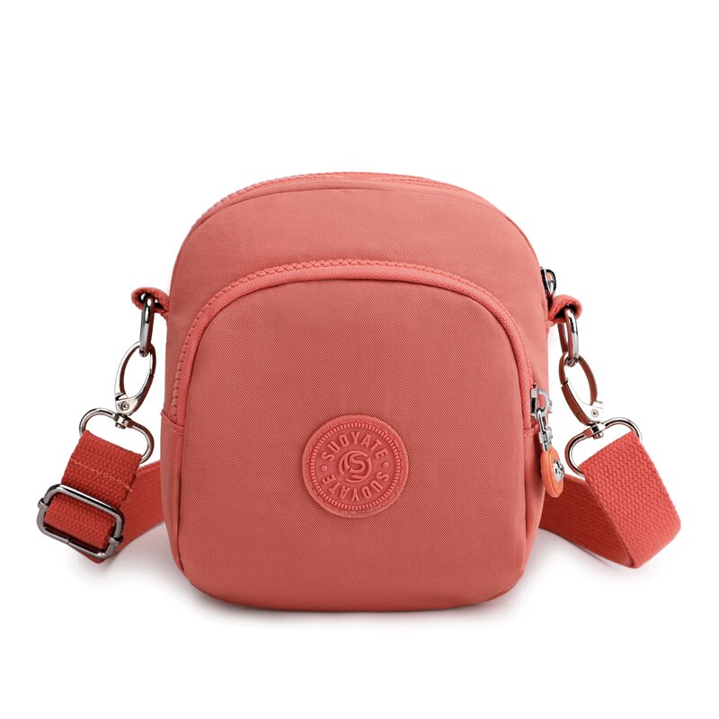 Riñonera de nailon para mujer, bolso de hombro estampado, Mini bolsos cruzados a la , paquete de pecho de de , paquete de cintura para teléfono,: Orange