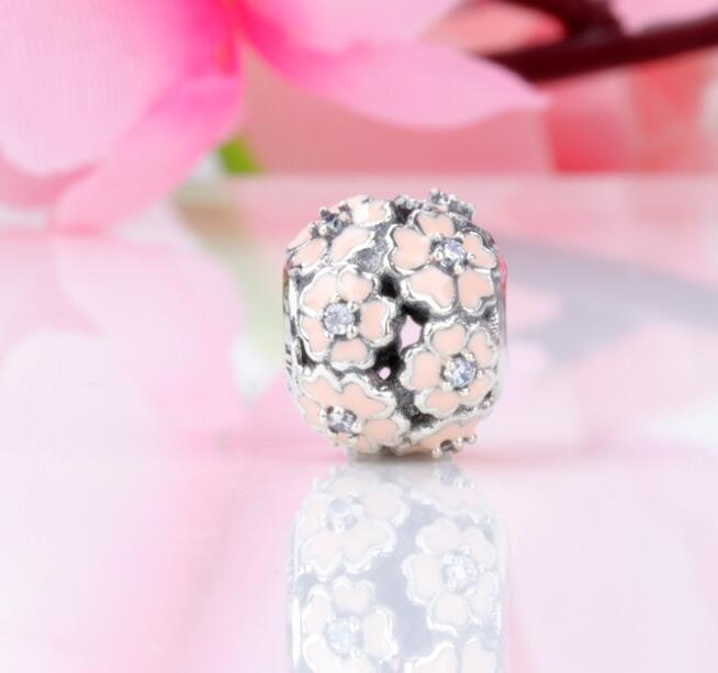 925 Sterling Zilver Kraal Fit Armband Magnolia Kralen Diy String Decoratie Rose Gold: Abrikoos