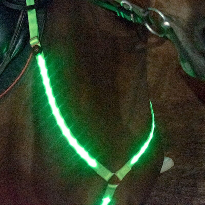 Ledet hestebrystskoldekrave justerbar brystbælte bedste høj synlighed tack til ridning ridesikkerhedsudstyr til natten