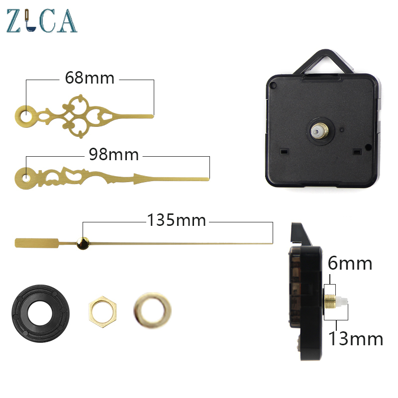 DIY Quartz Clock Movement Accessories Replacement Watch Wall Clock Mechanism Repair with Hour/Minute/Second Bell Clock Hands