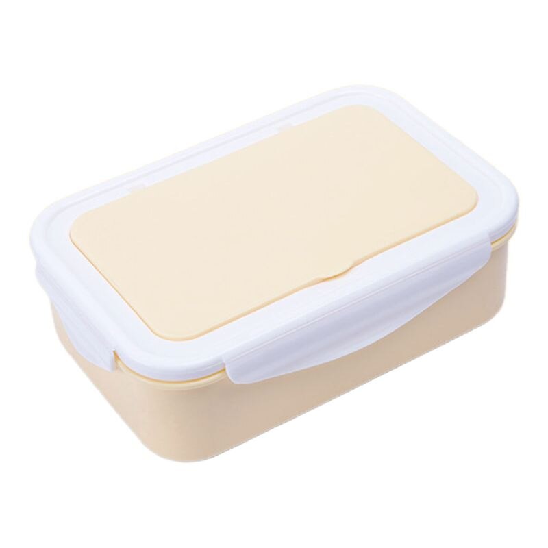 Fiambrera hermética a prueba de fugas, contenedor de comida seguro para microondas, caja de Cassette de comida Bento sellada portátil: Amarillo
