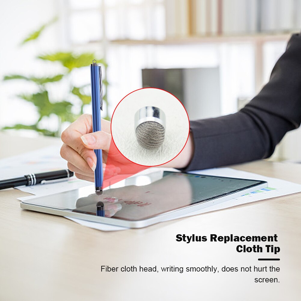 5pcs Conductive Stylus Pen Fiber Cloth Head Drawing Stylus Pen Combo Universal Capacitive Touch Screen Replace Fiber Fine Tips