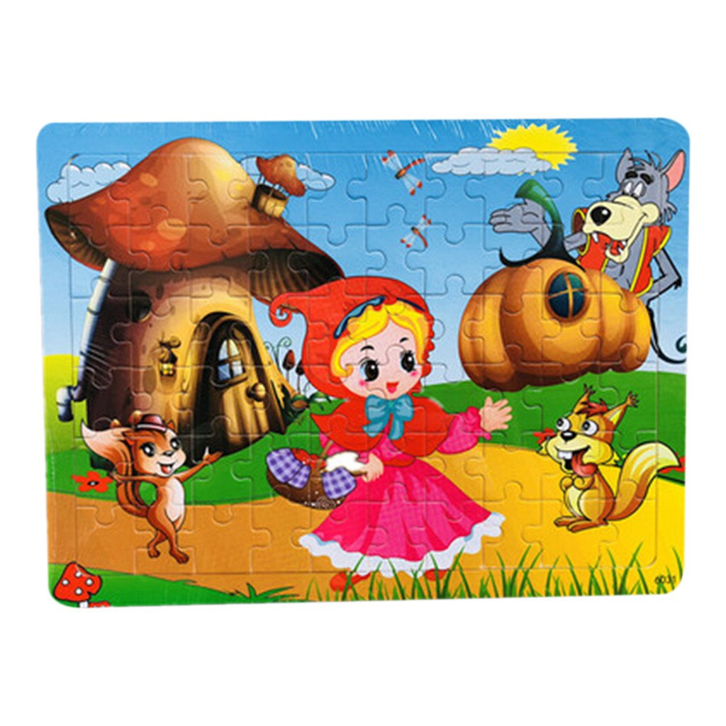 60 Piece Colorful Cartoon Puzzle Children Educational Toys Wooden Baby Kids Training Toy 5.15: G