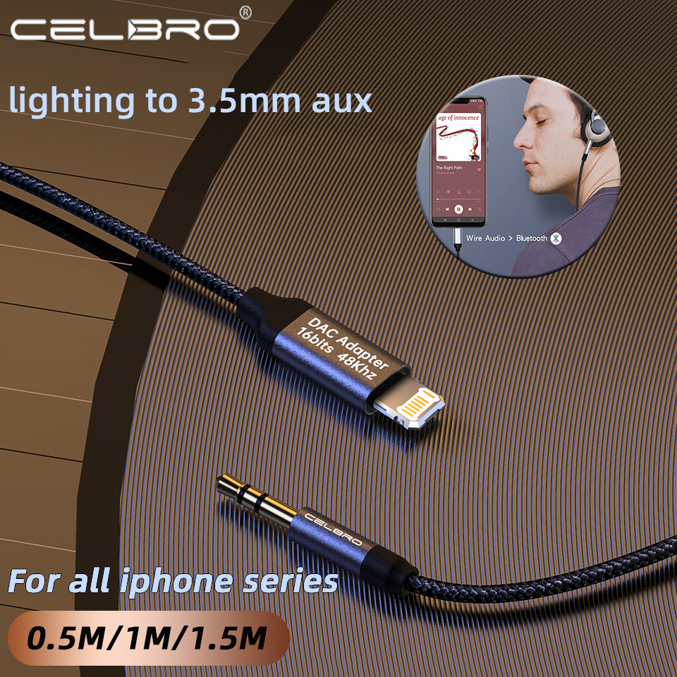 Aux Audio Kabel Voor Iphone 14 Pro 13 8 Pin Naar 3 5MM Jack Adapter Voor Iphone 12 11 12mini Xs Max Xr 8 3.5mm Audio Splitter Cabel
