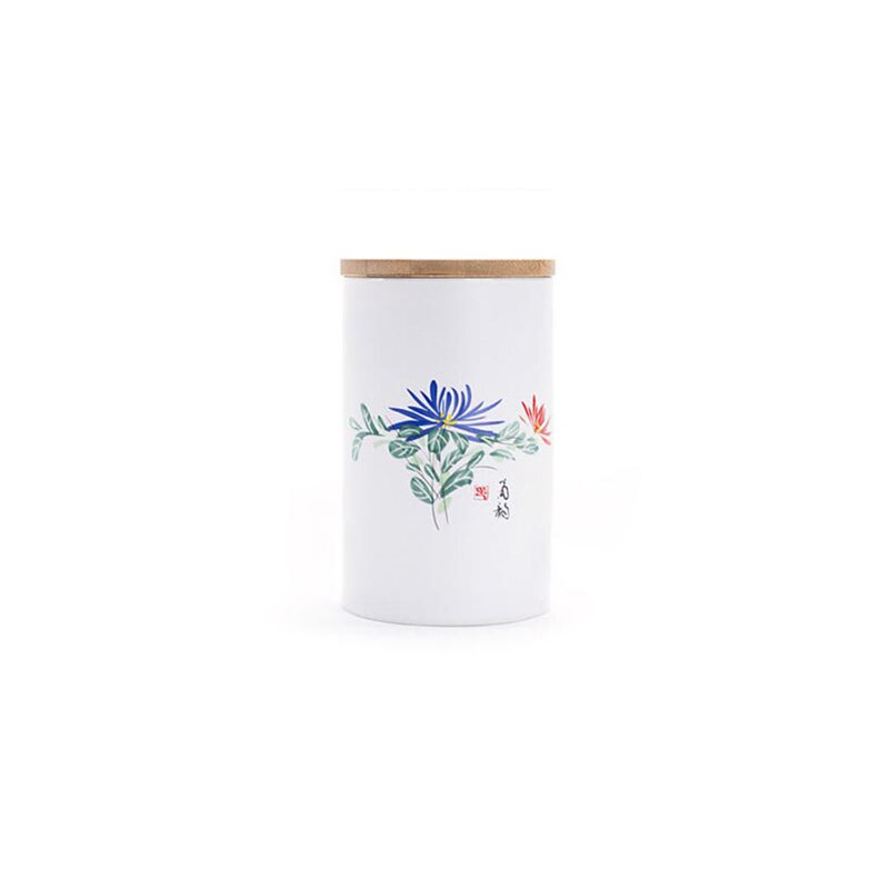 Decal Tea Cans Household Porcelain Sealed Tank Ceramic Tea Sets Candy Coffee Dried Fruit Storage Jar Moisture-proof Tea Caddy: color 8