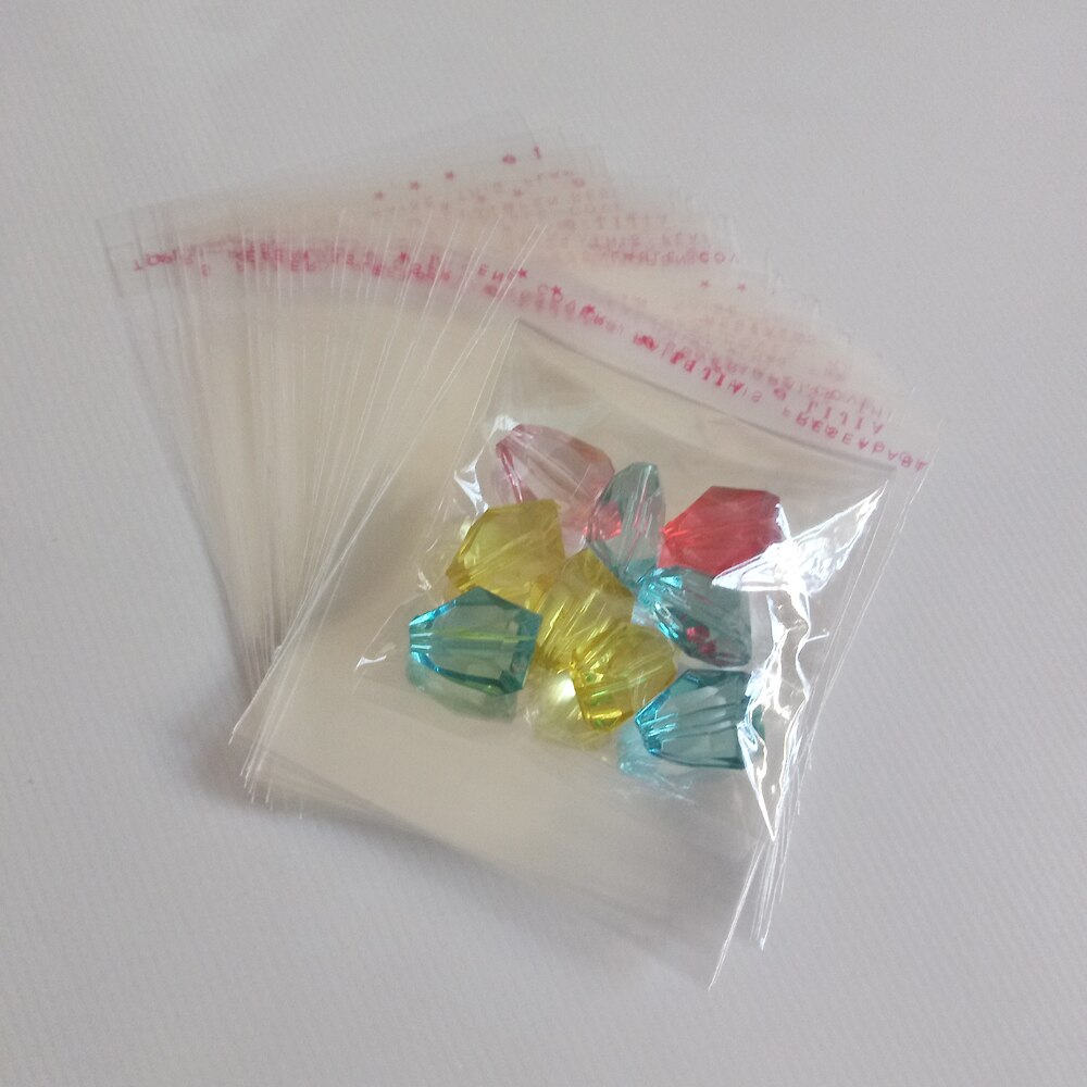 500 sztuk przezroczysta samoprzylepna uszczelka samoprzylepna torby plastikowe opakowanie na biżuterie torby OPP Poly samoklejący przeźroczysta foliowa torba ozdoba do torby