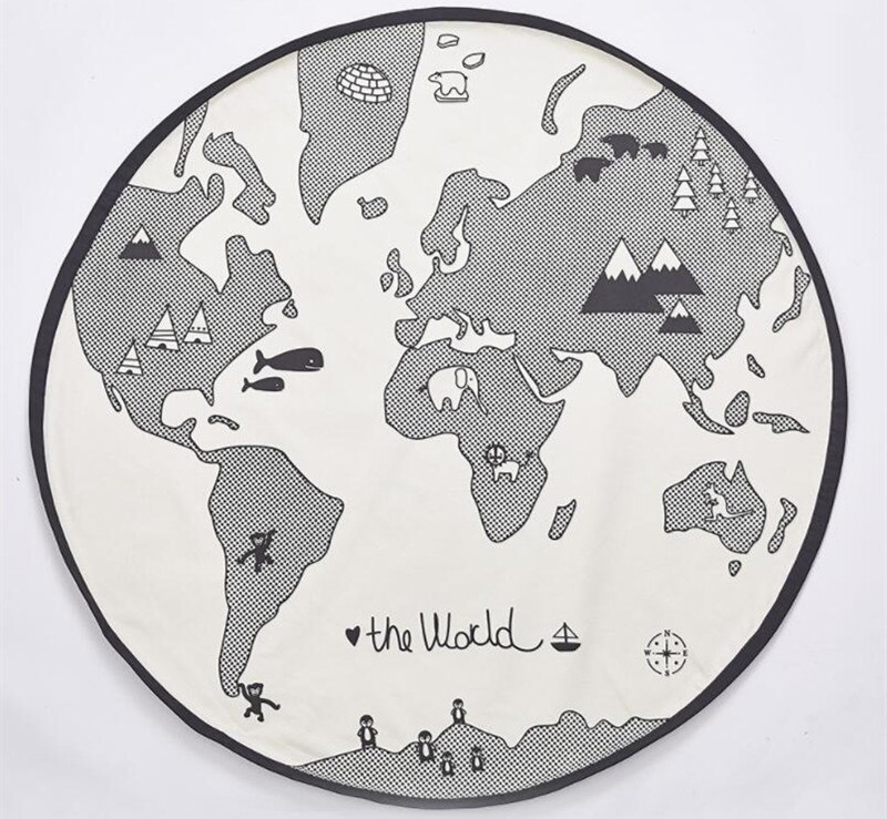 thumbnail: Baby Speelmat Ronde Kruipmat Giraffe - Zacht Cartoon Tapijt Voor Pasgeborenen, 85cm Diameter, 3D Dierenprint