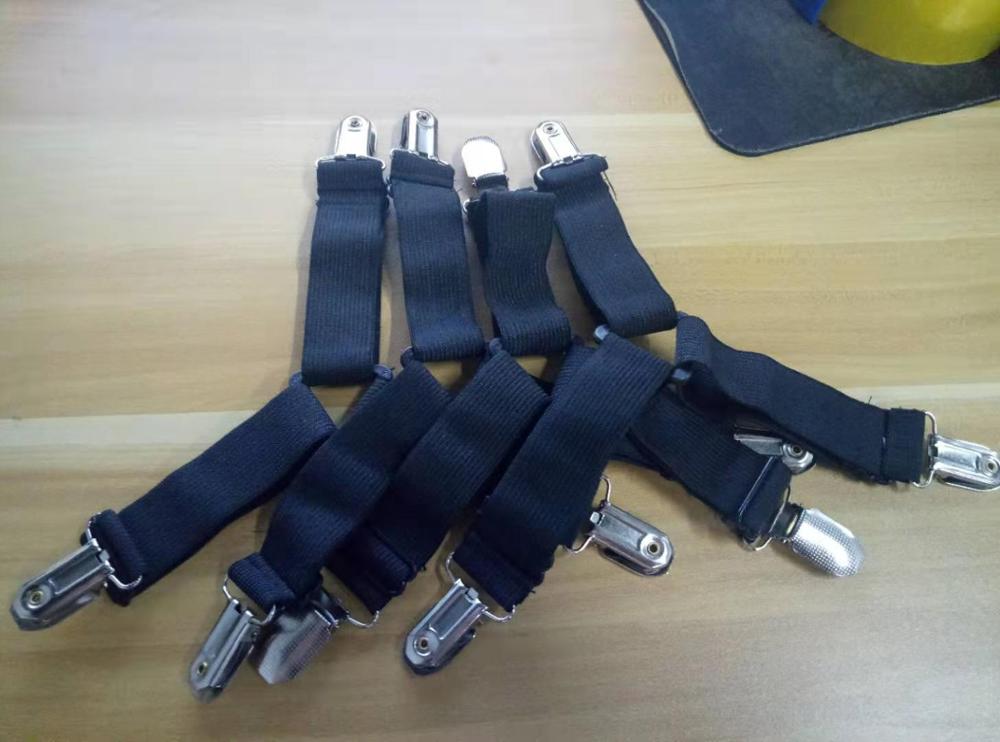 4 stuks Verstelbare Elastische Matrashoes Hoek Houder Clip Bed Sheet Fasteners Bandjes Grijpers Jarretel Koord Haak Loop Sluitingen: 3 head black 4pcs