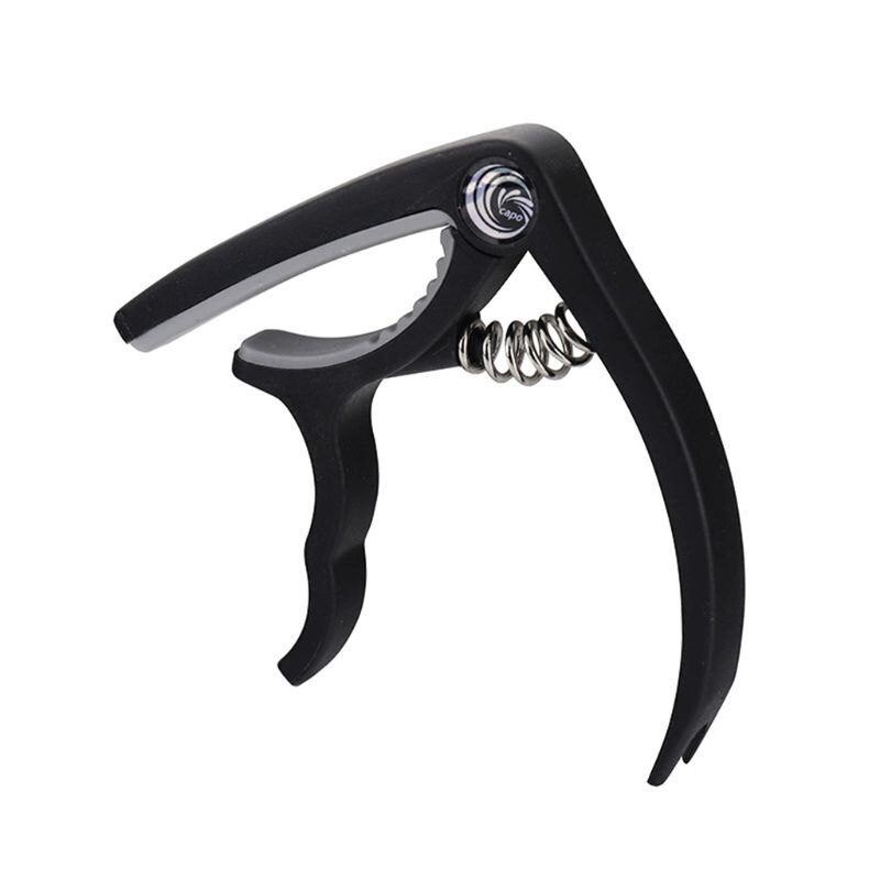 Plast stål guitar capo klassisk akustisk guitar ukulele tuning klemme musikinstrument tilbehør nybegynder værktøj: Sort