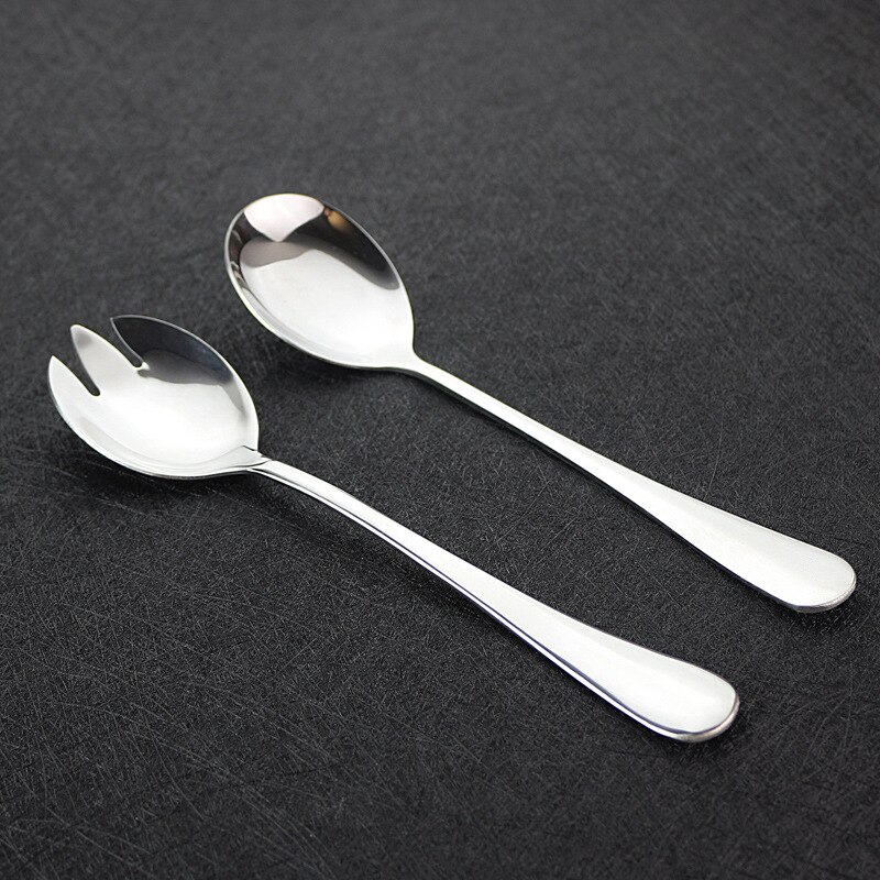 Salad Spoon Fork 2PCS Salad Spoon Stainless Steel Cutlery Set Serving Spoon Set Colorful Unique Spoons Dinnerware Set
