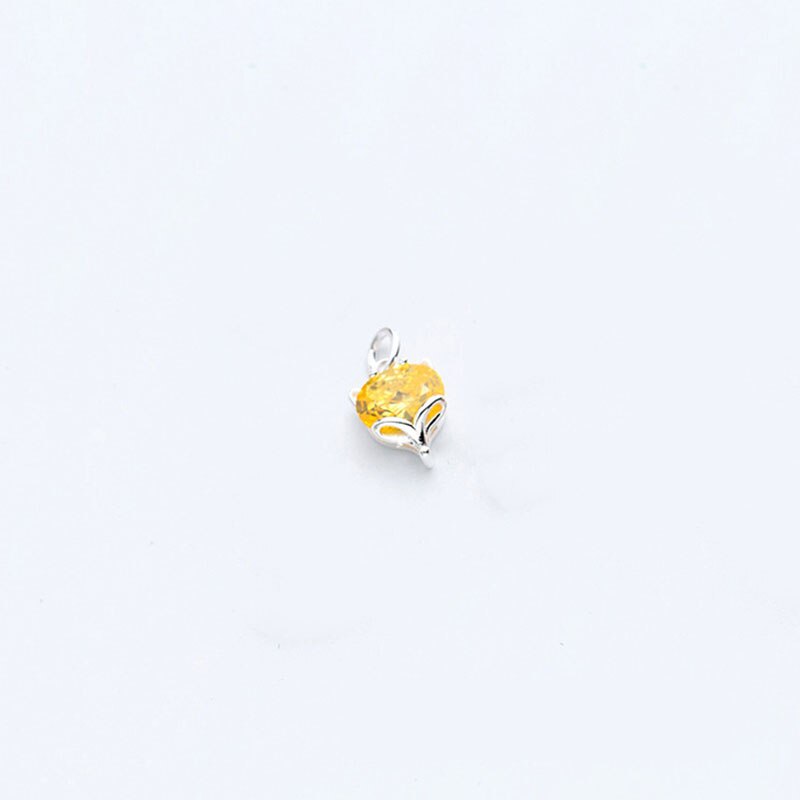 MEETSOFT Trendy S925 Sterling Silver Fox Colorful Zircone anmials Pendenti E Ciondoli Speciale di FAI DA TE Fatti A Mano Monili Pandent Accessori: yellow