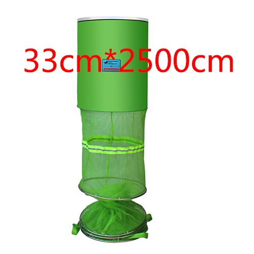 Draagbaar visnet rondvis garnalen gaas kooi vissen: Groen 33cm x 2500cm