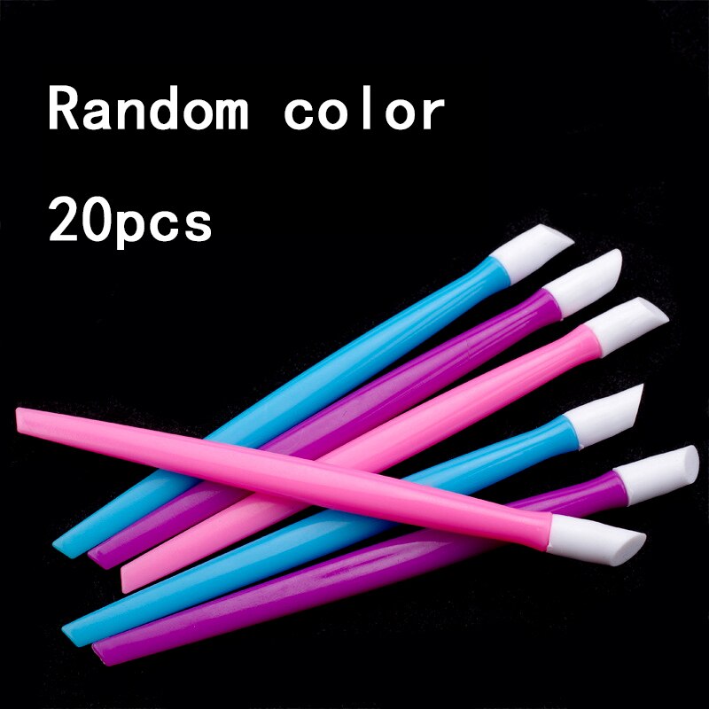20Pcs Soft Removal Pressure Pen Plastic Rubber Nail Cuticle Pusher For Manicure Gel Polish Acrylic Nail Art Tool For Nail: F-Random