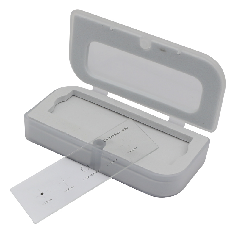 Microscope Micrometer Calibration Glass Slide Cross Dot 0.01 mm with 4 Reticle Calibration Dots Microscope Stage Micrometer