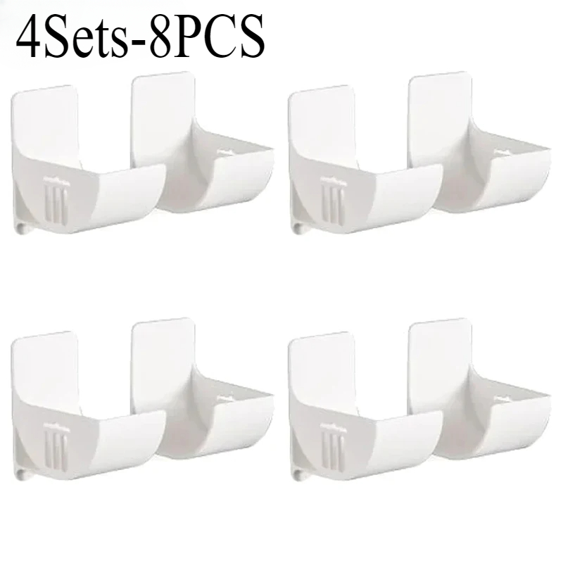 16PCSWall Mounted Non-Punch Storage Tray Kitchen Shelf Plastic Wrap Garbage Bag Refrigerator Side Bathroom Bedroom Storage Shelf
