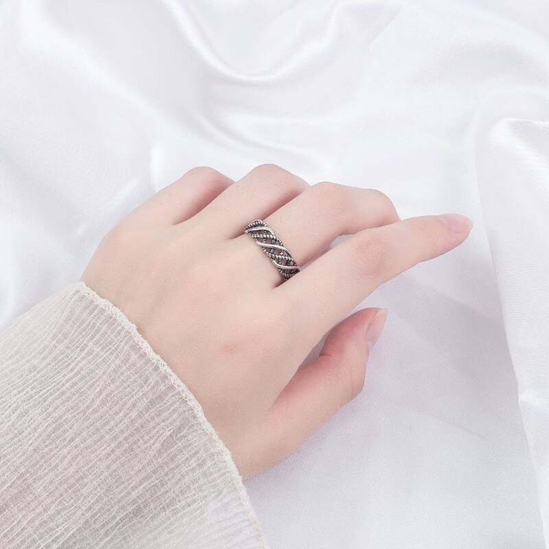 NEHZY 925 bague en argent Sterling de creux femme bijoux de réglable rétro couronne Zircon perle Couple anneau: 1480