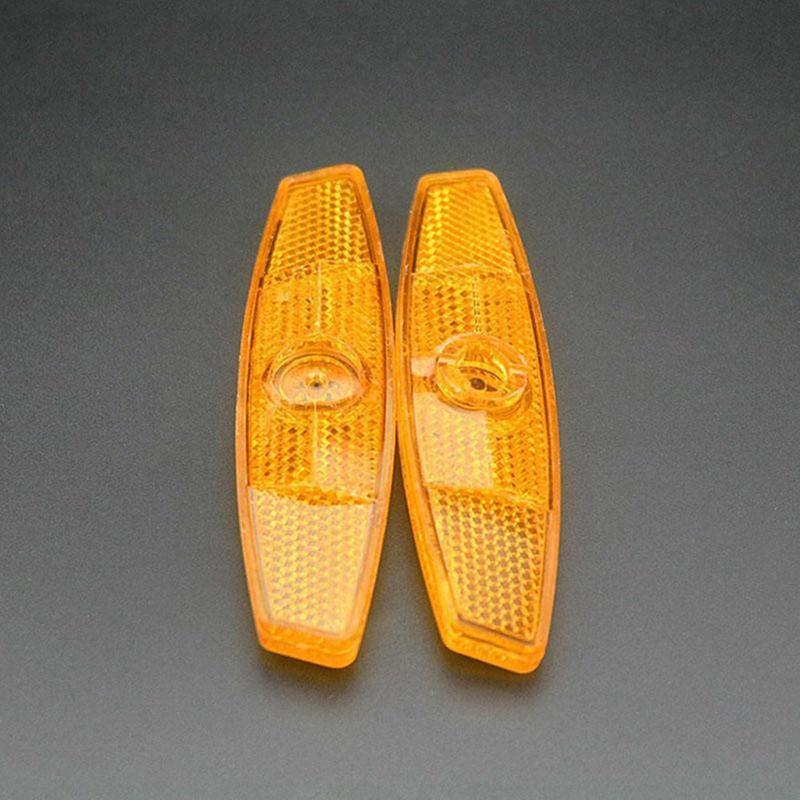 Yellow A pack of four Bicycle reflectors Mountain bike spoke reflectors Bicycle warning plates Wheel lights Spoke lights