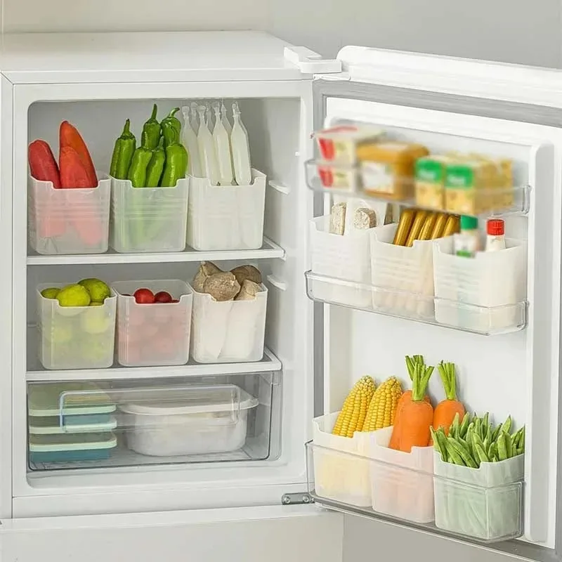 Cajas de almacenamiento para refrigerador, organizador de alimentos frescos, almacenamiento en frío, fruta, especias, contenedor de alimentos, cajas de cocina para el hogar, 1/5 Uds.