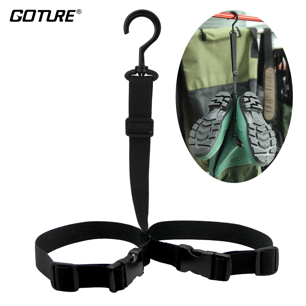 Goture Drying Fishing Wader Hanger Adjustable Hanging Strap Belt for Drying Wader Rack Storage