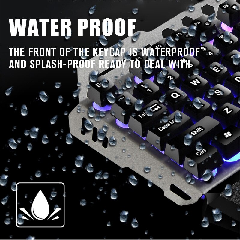 Gaming Keyboard Gamer Keyboard and Mouse Combos with Breathing Backlight USB Wired 104 Keycaps Ergonomic Keyboard for PC Laptop