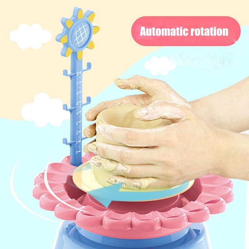 Mini máquina de alfarería de cerámica artesanal para niños y niñas, juguetes artesanales para niños, ruedas de alfarería, juguete infantil