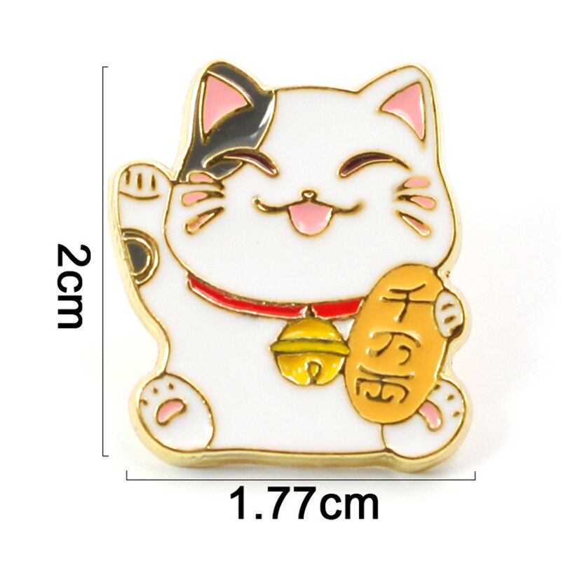 Lucky Mew Maneki Neko – broche chat porte-bonheur, Badges en métal émaillé, broches à revers, vestes, Jeans, accessoires de bijouterie à la