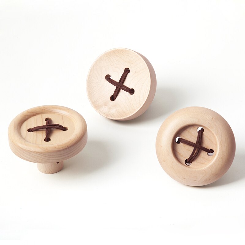 Solid Wood Wall Decoration Hook Wooden Button Wall Hanging Clothing Hook